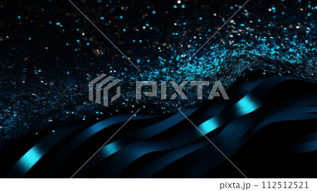 Blue glitter sparkles with a dark background. Perfect for a festive background or holiday card. 112512521