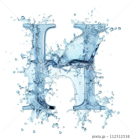 Splash of water takes the shape of the letter H, representing the concept of Fluid Typography. 112512538