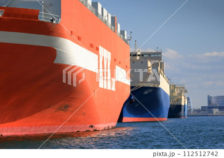 停泊中の貨物船（東京都江東区有明） 112512742