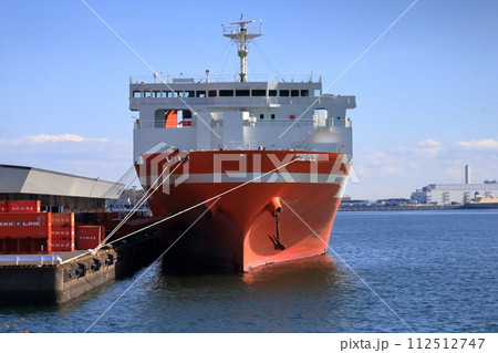 停泊中の貨物船（東京都江東区有明） 112512747