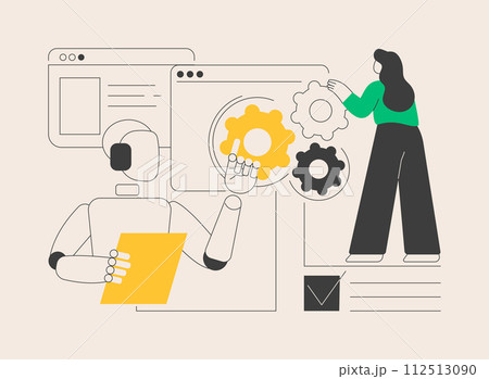 Collaborative robotics abstract concept vector illustration. Collaborative robotics abstract concept vector illustration. 112513090