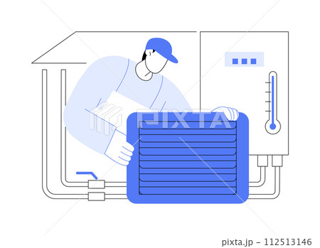 Heating system installation abstract concept vector illustration. Heating system installation abstract concept vector illustration. 112513146