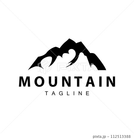 Mountain Logo Simple Illustration Silhouette Template Vector Design 112513388