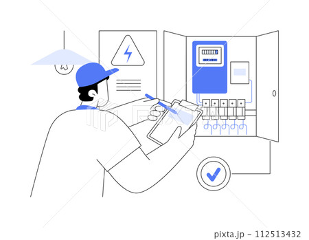 Home energy auditor abstract concept vector illustration. Home energy auditor abstract concept vector illustration. 112513432