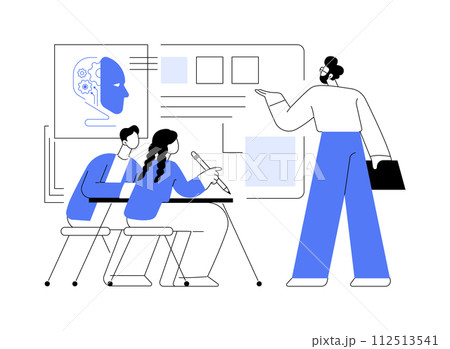 AI-Enhanced Classroom Management abstract concept vector illustration. 112513541