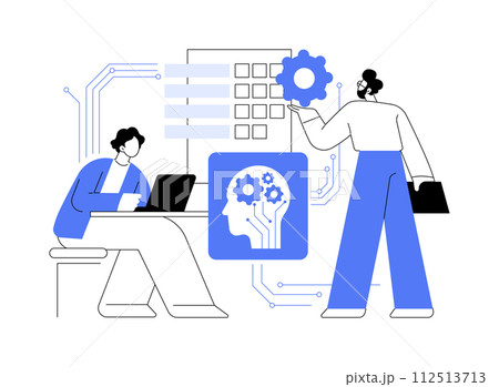 AI-Powered Employee Engagement Analysis abstract concept vector illustration. AI-Powered Employee Engagement Analysis abstract concept vector illustration. 112513713
