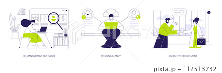 HR manager abstract concept vector illustrations. HR manager abstract concept vector illustrations. 112513732