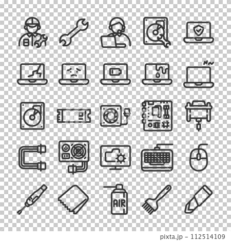 Computer repair icon set 112514109