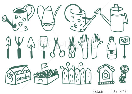 Set of garden tools. Spring set of gardeners 112514773
