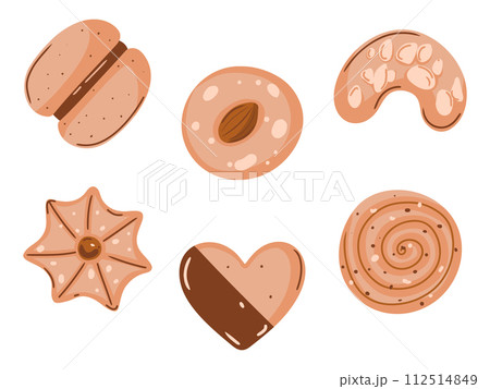 Set of sweets. Cookies with chocolate, almonds and orange 112514849