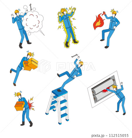 労災　危険作業のイラストセット 112515055