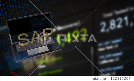 The Sap on notebook for technology concept 3d rendering. 112515207