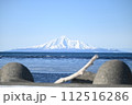 利尻富士を見ている流木 112516286