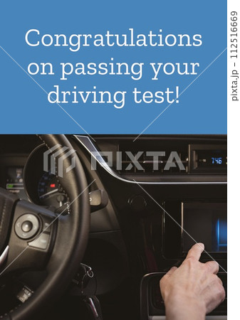 Yay, you passed your driving test text in red, pink and orange over parked cars Yay, you passed your driving test text in red, pink and orange over parked cars 112516669