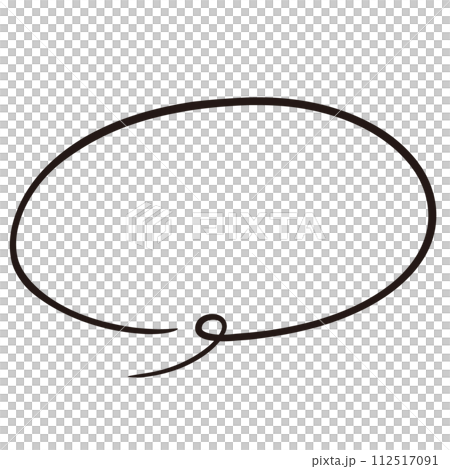 Simple and stylish hand-drawn speech bubbles (black and white, single, horizontal writing) 112517091