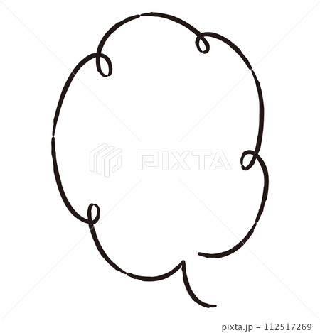 シンプルでおしゃれな手描きの吹き出し(白黒・単体・縦書き) シンプルでおしゃれな手描きの吹き出し(白黒・単体・縦書き) 112517269