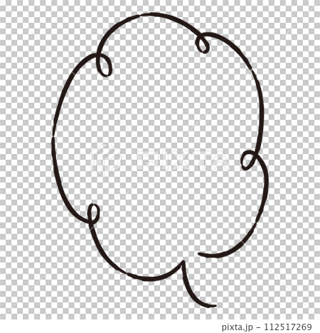 シンプルでおしゃれな手描きの吹き出し(白黒・単体・縦書き) シンプルでおしゃれな手描きの吹き出し(白黒・単体・縦書き) 112517269