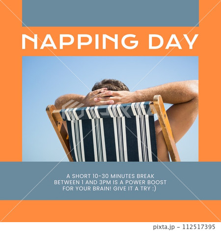Composition of napping day text over caucasian woman sleeping in hammock Composition of napping day text over caucasian woman sleeping in hammock 112517395