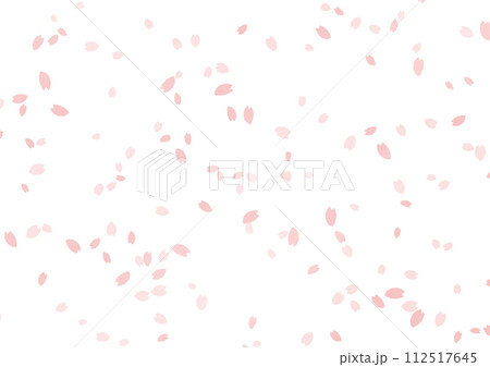 桜吹雪の水彩イラスト 桜吹雪の水彩イラスト 112517645