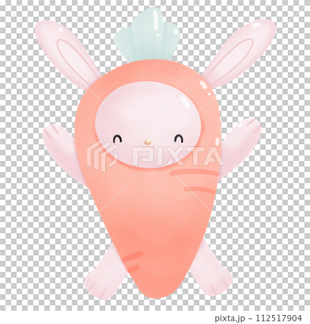 Easter bunny wear carrot mascot Easter bunny wear carrot mascot 112517904