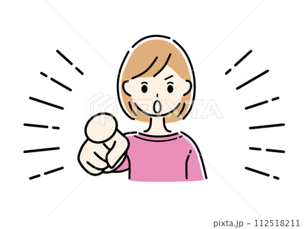 指差す女性 112518211