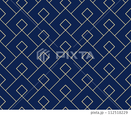 The geometric pattern with lines. Seamless vector background. Golden and dark blue texture. Graphic modern pattern. Simple lattice graphic design The geometric pattern with lines. Seamless vector background. Golden and dark blue texture. Graphic modern pattern. Simple lattice graphic design 112518229