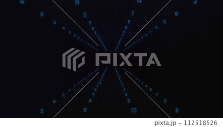 A digital grid with numbers creates a 3D...のイラスト素材 [112518526] - PIXTA