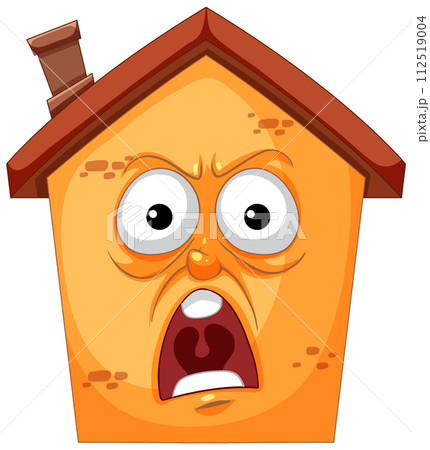 Surprised Cartoon House Character Surprised Cartoon House Character 112519004