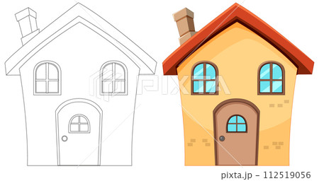 From Sketch to Colorful Home Illustration From Sketch to Colorful Home Illustration 112519056