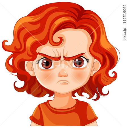 Angry Little Girl Cartoon Character 112519062