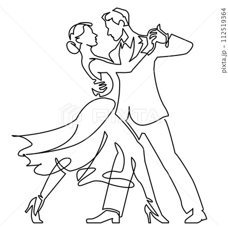 ソーシャルダンス-一筆書き 112519364