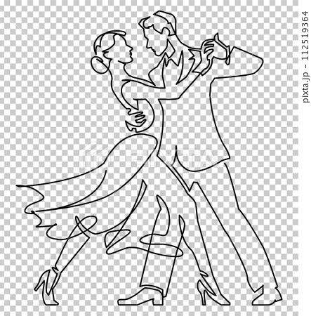 ソーシャルダンス-一筆書き 112519364