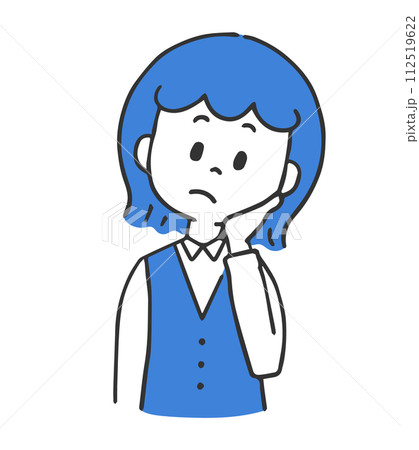 困っている 制服の女性 困っている 制服の女性 112519622