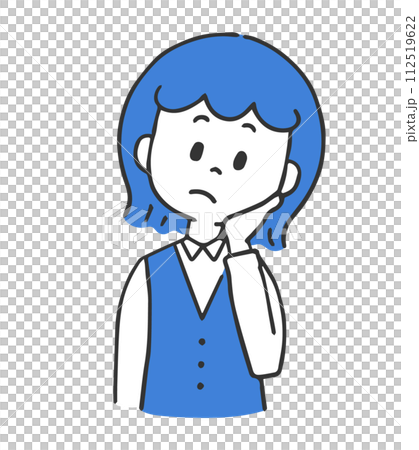 困っている 制服の女性 困っている 制服の女性 112519622