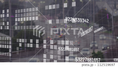 Image of data processing over cityscape 112519697