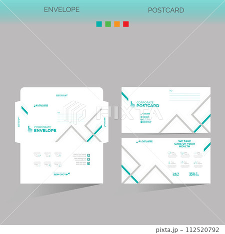 envelope and postcard for any best use 112520792