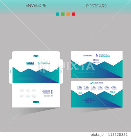 envelope and postcard for any best use 112520821