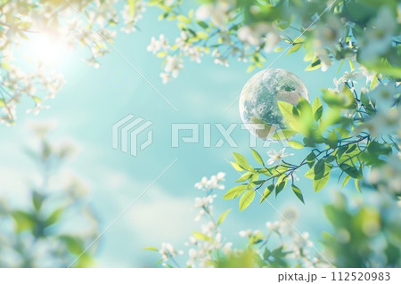 A minimalistic Earth Day background.and eco friendly design. A minimalistic Earth Day background.and eco friendly design. 112520983