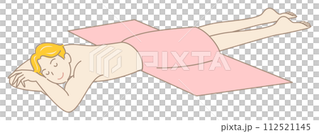 可愛的裸體男人臉朝下躺著等待按摩簡單的插圖向量 112521145