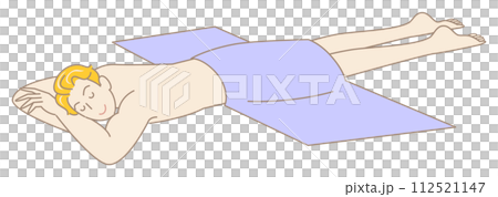 可愛的裸體男人臉朝下躺著等待按摩簡單的插圖向量 112521147