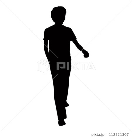 a boy walking body silhouette vector 112521307