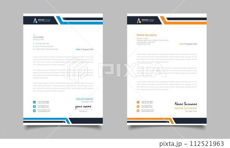 Yellow Blue Modern Business Letterhead Simple clean Template Design 112521963
