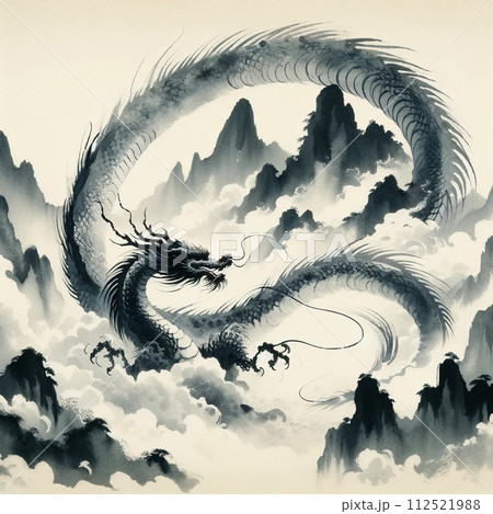 水墨画龍 水墨画龍 112521988