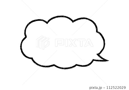 ラフな線で描いたシンプルな雲の形の吹き出し(ドットノイズ入り) ラフな線で描いたシンプルな雲の形の吹き出し(ドットノイズ入り) 112522029