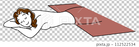 可愛的裸體女人臉朝下躺著等待按摩簡單的插圖向量 112522534