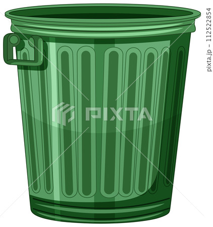 Green Vector Trash Can Illustration 112522854