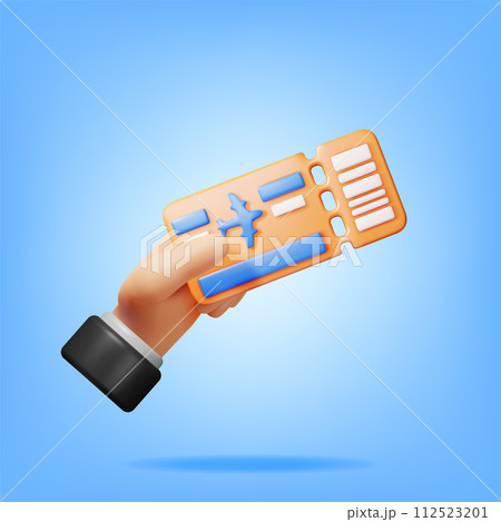 3d Airline Ticket or Boarding Pass in Hand 3d Airline Ticket or Boarding Pass in Hand 112523201