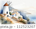 ギリシャの島の白壁の景色 2 112523207