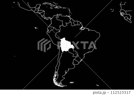 Bolivia map southamerica black background Bolivia map southamerica black background 112523317