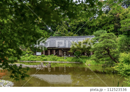 新緑に囲まれた浄瑠璃寺の本堂 新緑に囲まれた浄瑠璃寺の本堂 112523536
